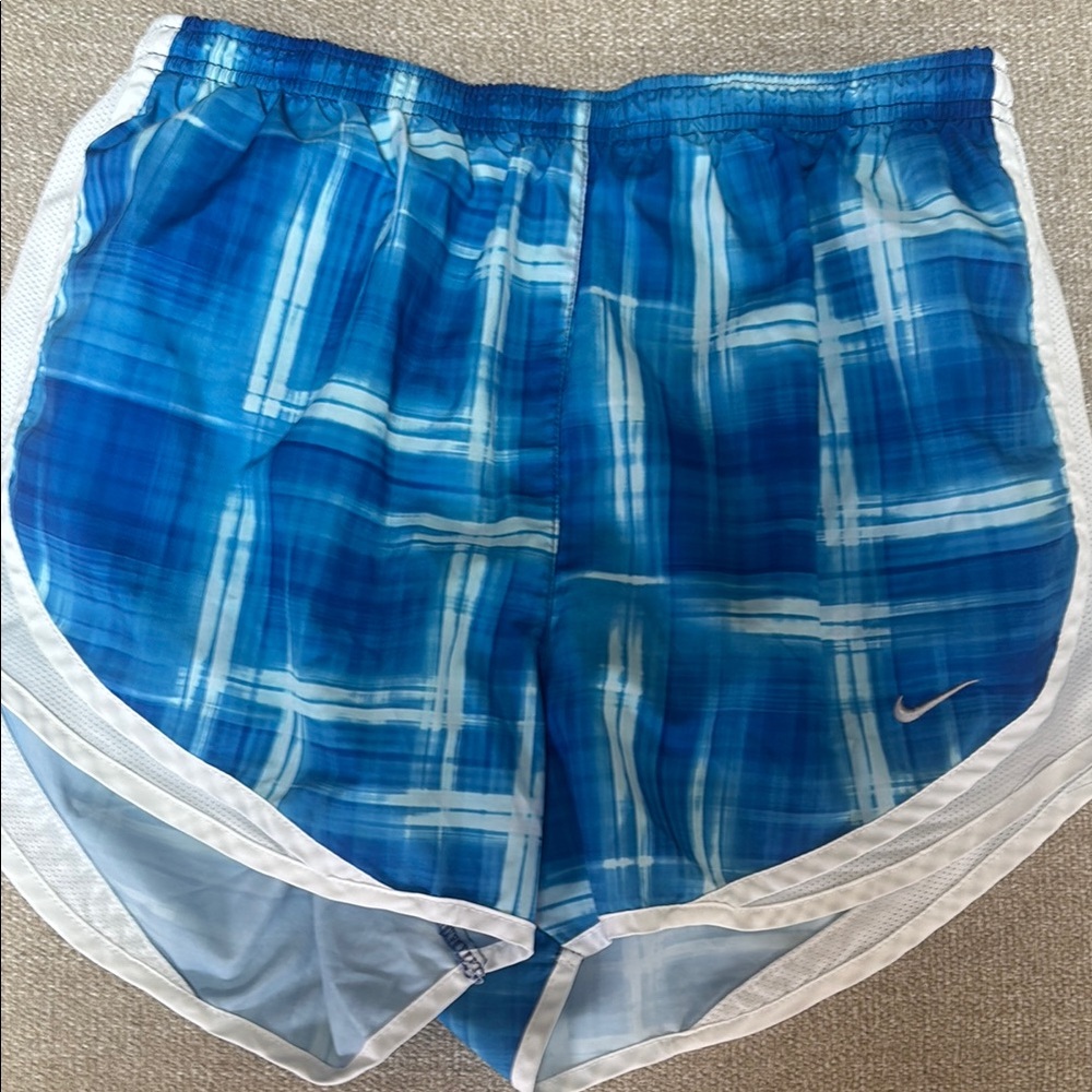 Nike Blue Checkered Sports Shorts
